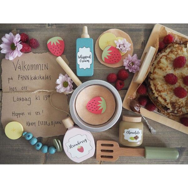 Ξύλινο σετ Τηγάνι και υλικά για Pancakes